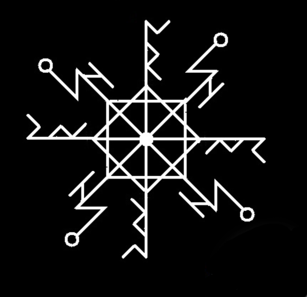 СТАВ "ФЕНИКС" Состав: в центре 2 Ингуз образуют октограмму, потом Квеорт, на них Райдо, по диагонали Соулу с Соль и Хагалаз.