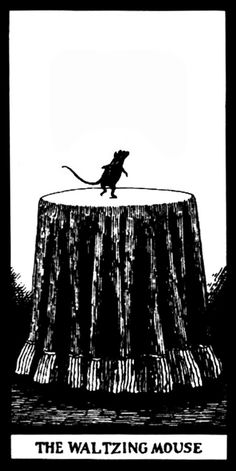 ГАЛЕРЕЯ КОЛОДЫ ТАРО "ФАНТОД" - EDWARD GOREY'S FANTOD PACK 20 ВАЛЬСИРУЮЩАЯ МЫШЬ